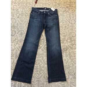 NWT 7 For All Mankind Dojo Jeans Flare Rhinestone Size 29 Low Rise